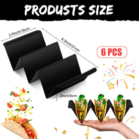 Baderke large taco tray plates in black support upright tortillas during meals.