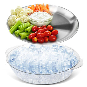 Baderke two-layer ice tray top view showing cooling for appetizers