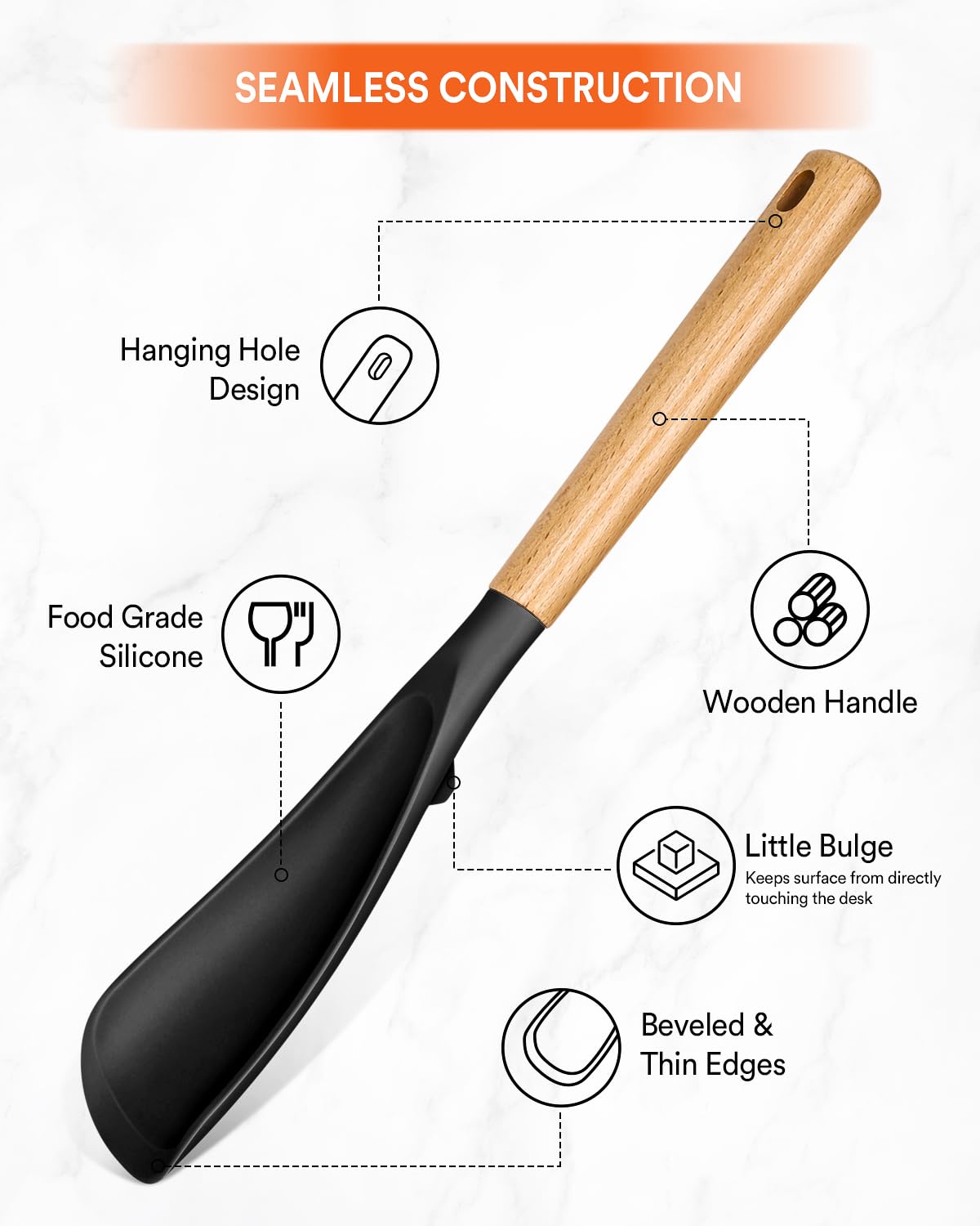 Badiano BPA-free silicone spoon keeps meals safe and contaminant-free.