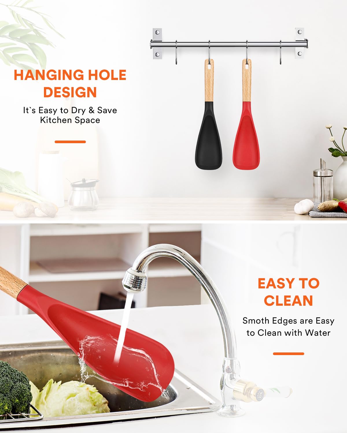 Badiano spoon easily scoops batter and mixes ingredients.