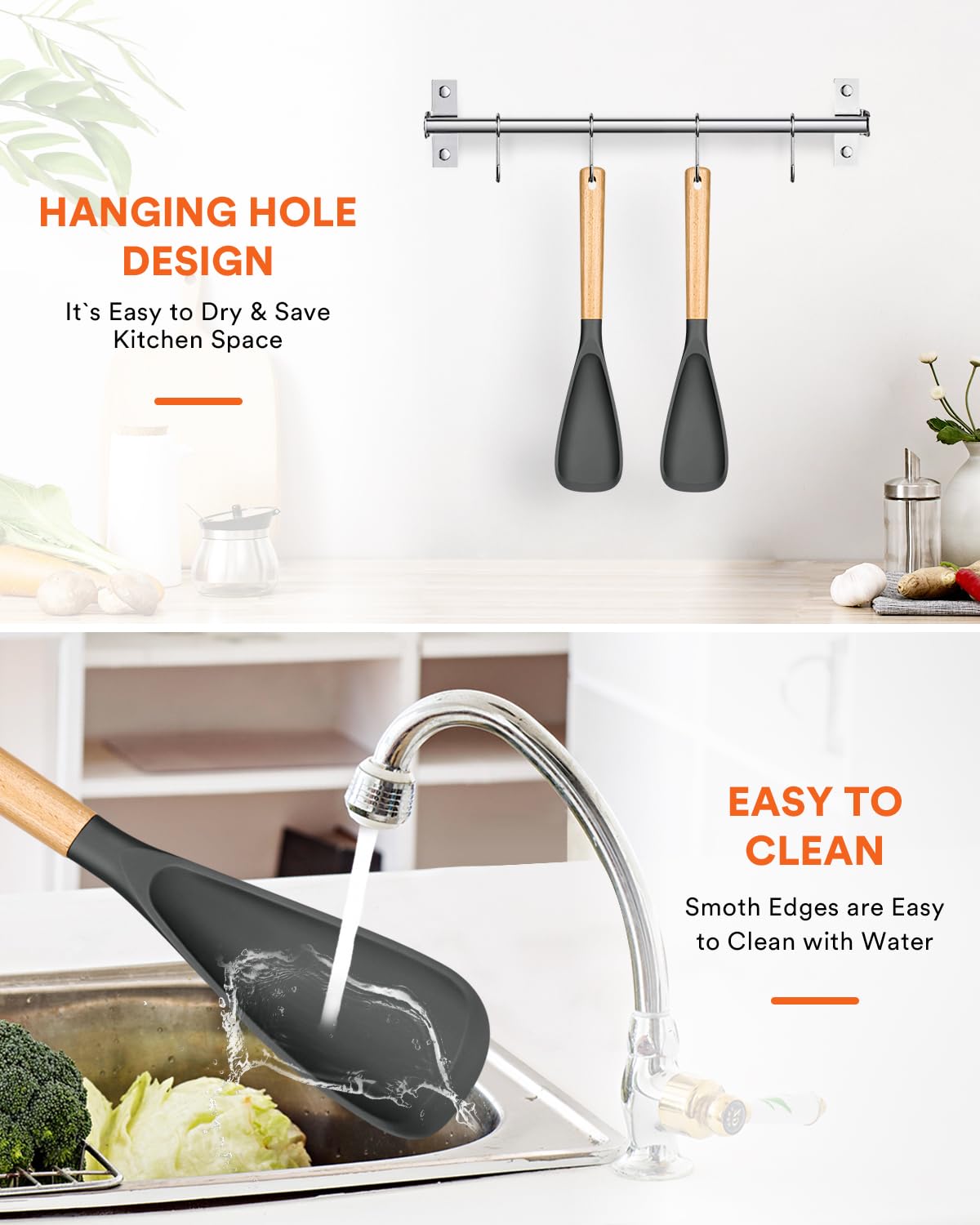 Badiano wooden-handled spoon, ideal for mixing, scooping, and serving.