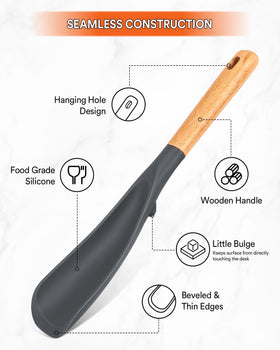 Close-up of ergonomic wooden handle on Badiano spoon.