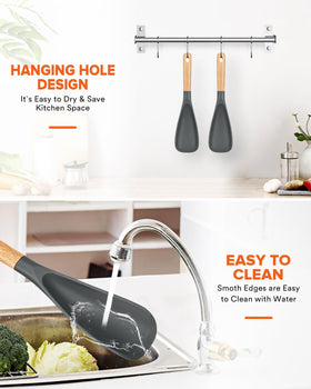 Grey 2-pack keeps extra spoon ready for busy kitchens.