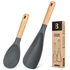 Badiano cooking spoon with wood handle, comfortable grip for precise stirring and serving.