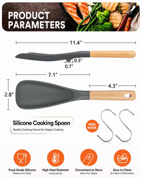 Two-pack Badiano spoon showing heat-resistant silicone for high-heat cooking.