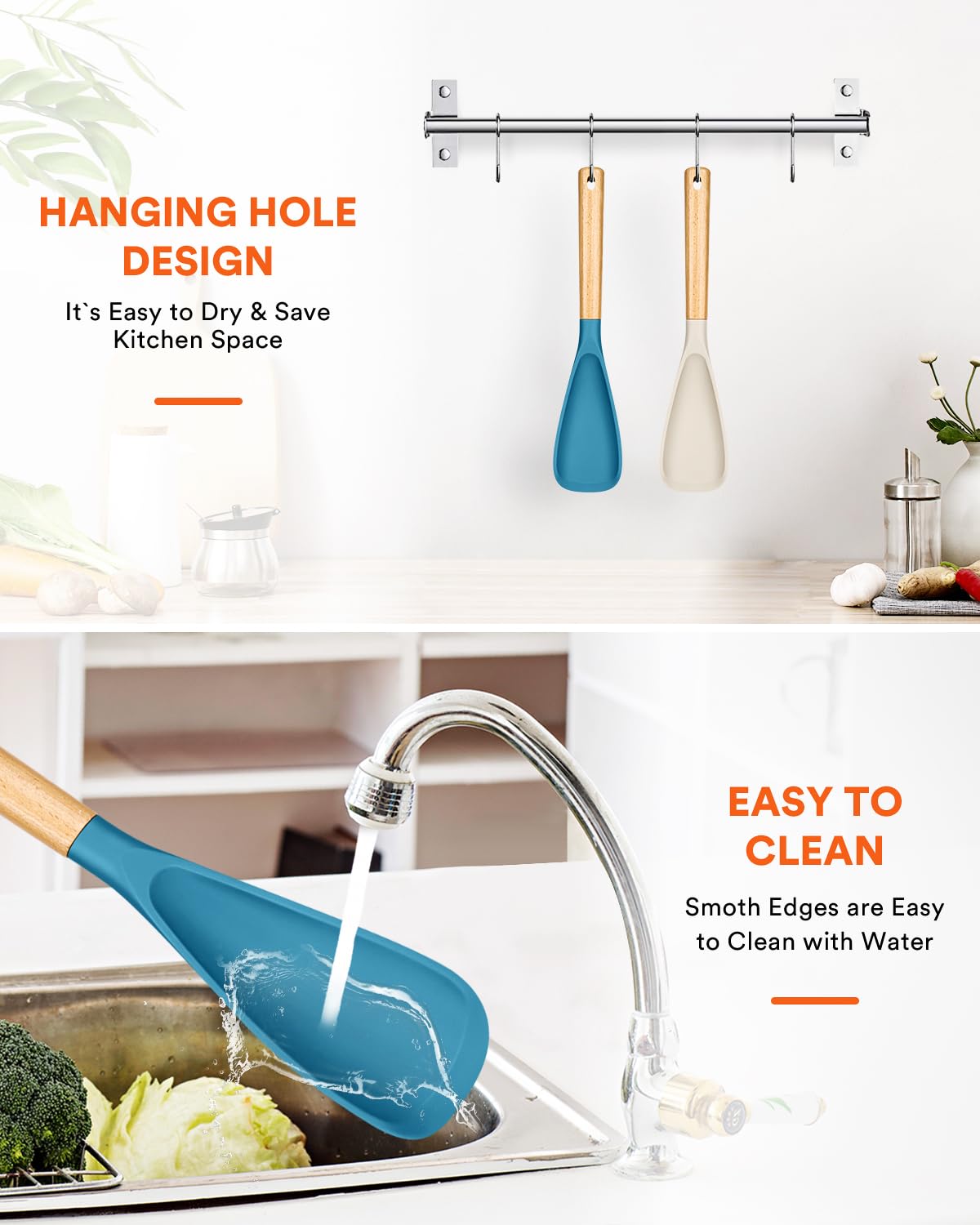 Badiano serving spoon facilitates scooping and plating with less effort.