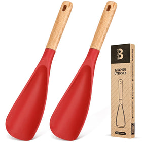 Badiano silicone spoon with wood handle; heat resistant for high-heat cooking.
