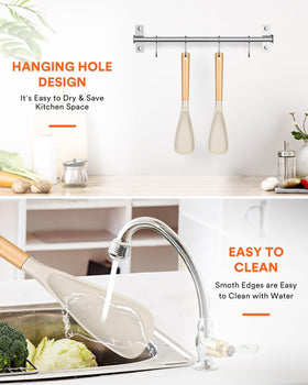 Badiano two-pack khaki cooking spoons ready for busy kitchens.