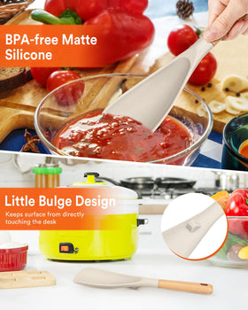 Badiano cooking spoon easy-clean silicone in khaki color
