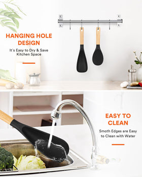 Badiano easy-clean spoon glides from bowl to plate for quick cleanup