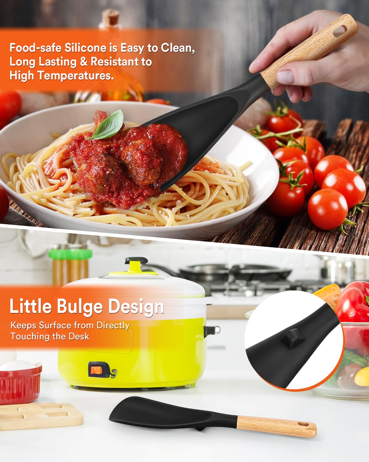 Badiano ergonomic wooden-handled spoon adds precise control during long prep sessions