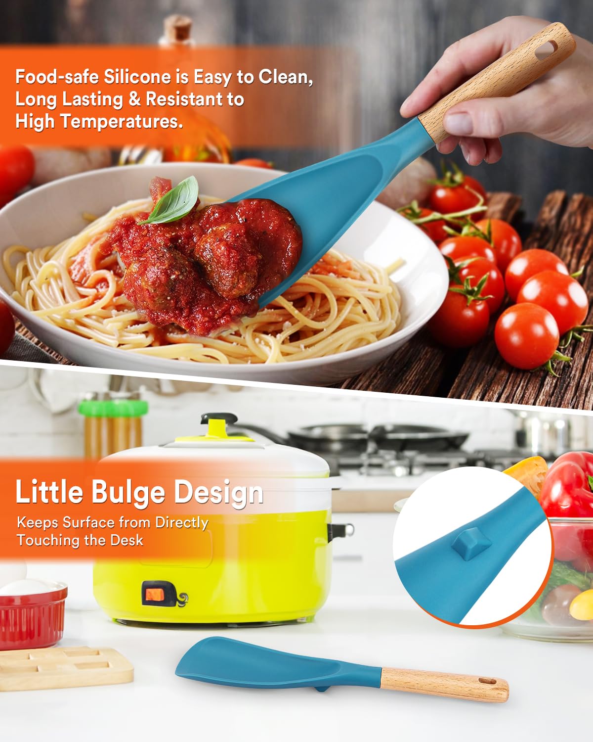 Badiano heat-resistant silicone spoon withstands high temperatures