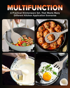Badiano silicone turner flips eggs safely with heat resistance up to 446F.