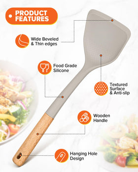 Badiano large spoon serves dishes smoothly without scratching nonstick cookware.