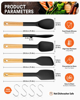 Badiano flexible spatula edge for smooth scraping without scratching nonstick cookware.