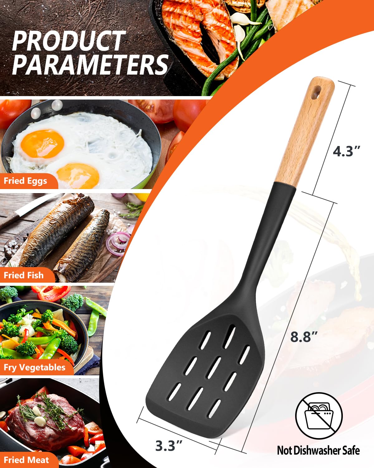 Badiano silicone spatula with wooden handle for secure grip during baking