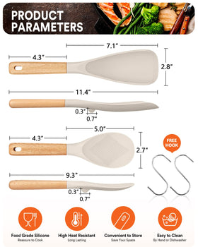 Badiano silicone spoon demonstrates heat resistance up to 446°F for high-heat cooking.