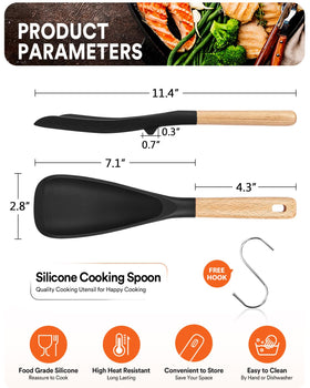 Badiano silicone spoon heat resistant up to 446°F for high heat cooking
