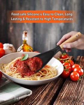 Badiano silicone spoon with matte finish protects nonstick surfaces