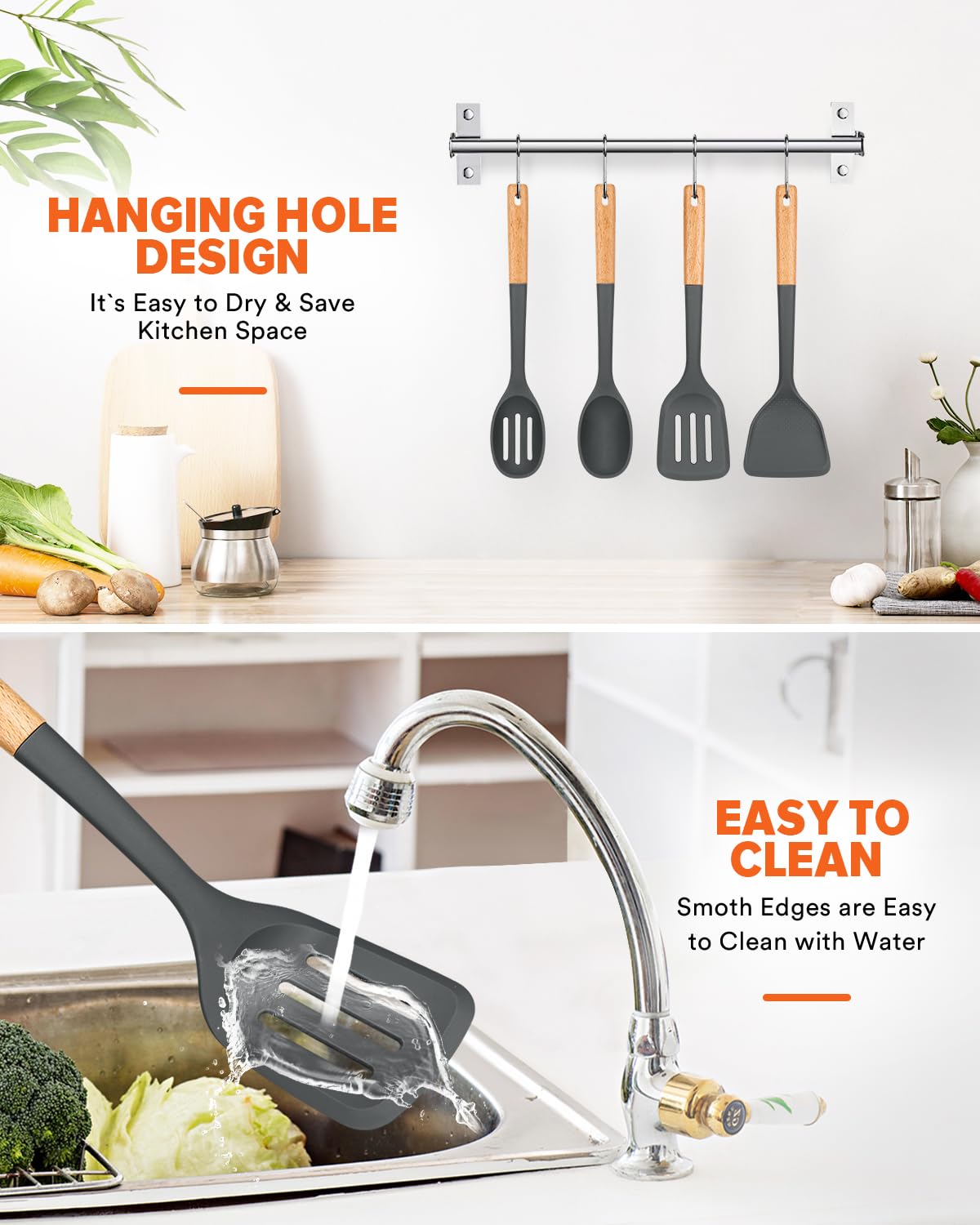 Badiano BPA-free silicone set safe for nonstick cookware