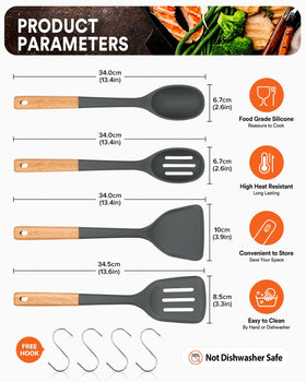 Badiano large serving spoon with nonstick-friendly silicone for clean serving