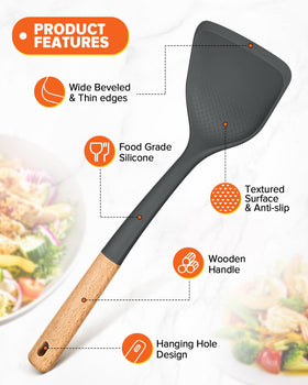Badiano turner for flipping safely in hot pans