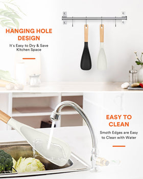 Badiano silicone spoon in black and white design suits modern kitchens.