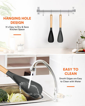 Badiano matte finish spoon in black and grey for durable, stylish kitchen tool.