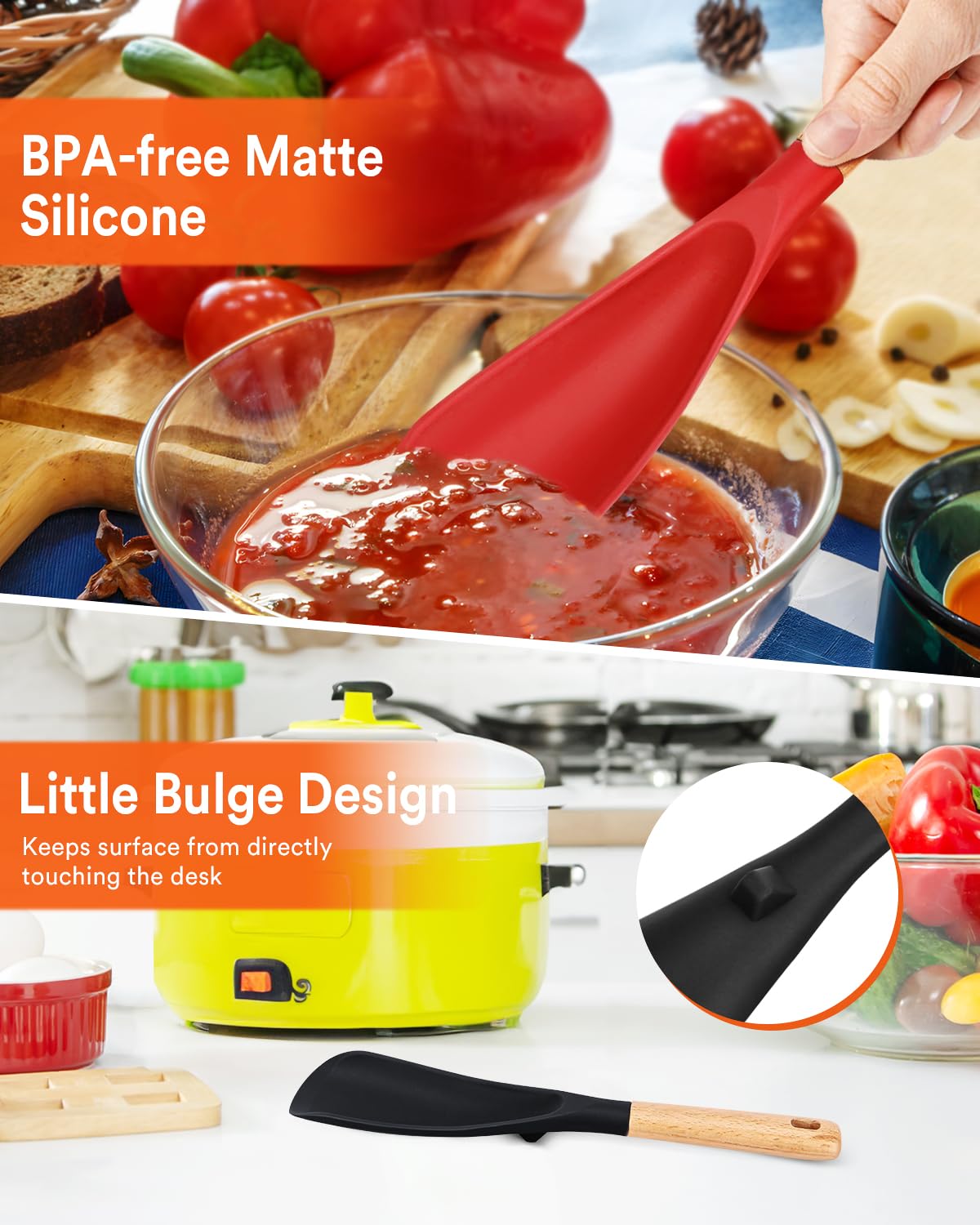 Badiano spoon rest keeps the head elevated when placed down.