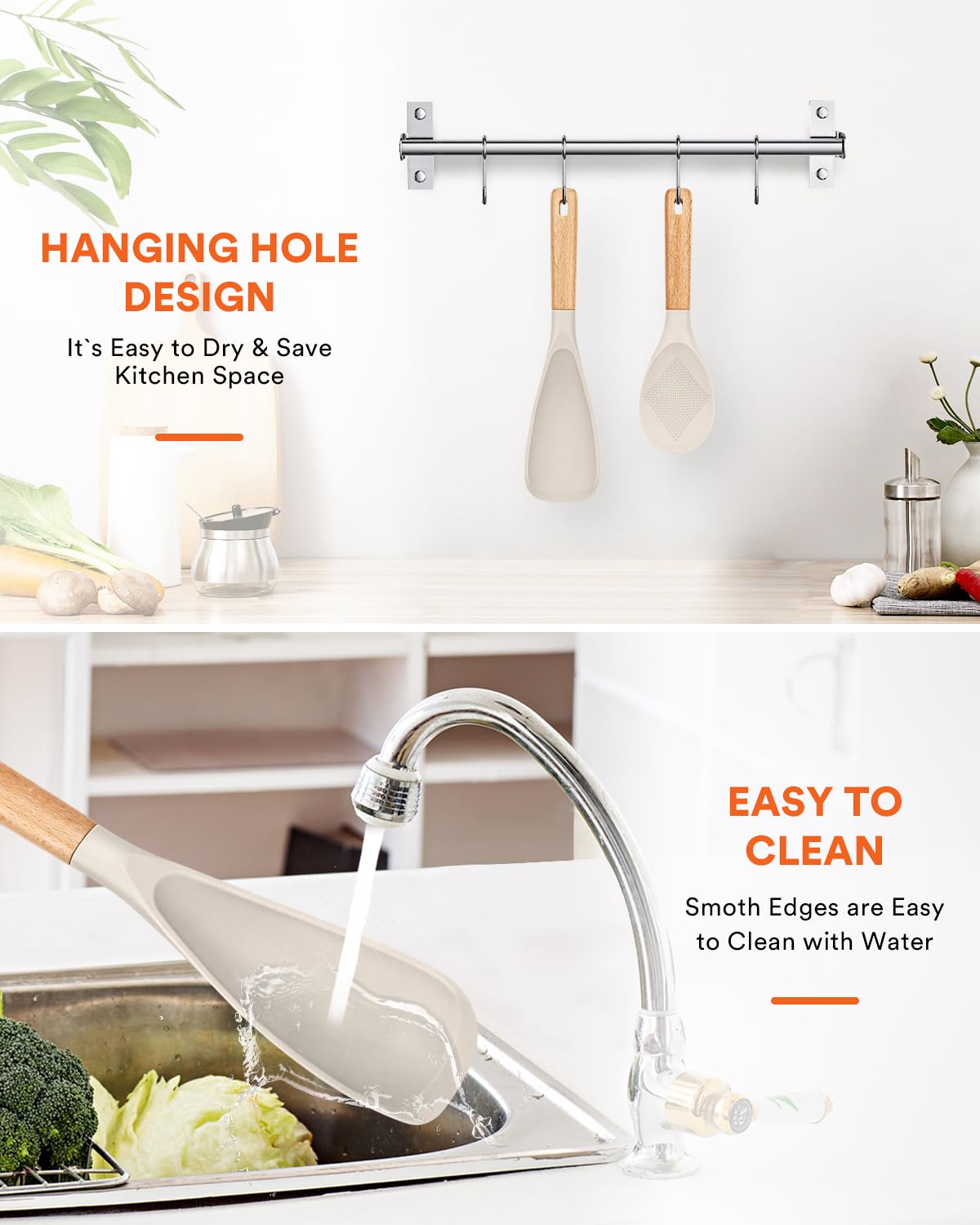 Badiano spoon with integrated rest keeps the head off counters.