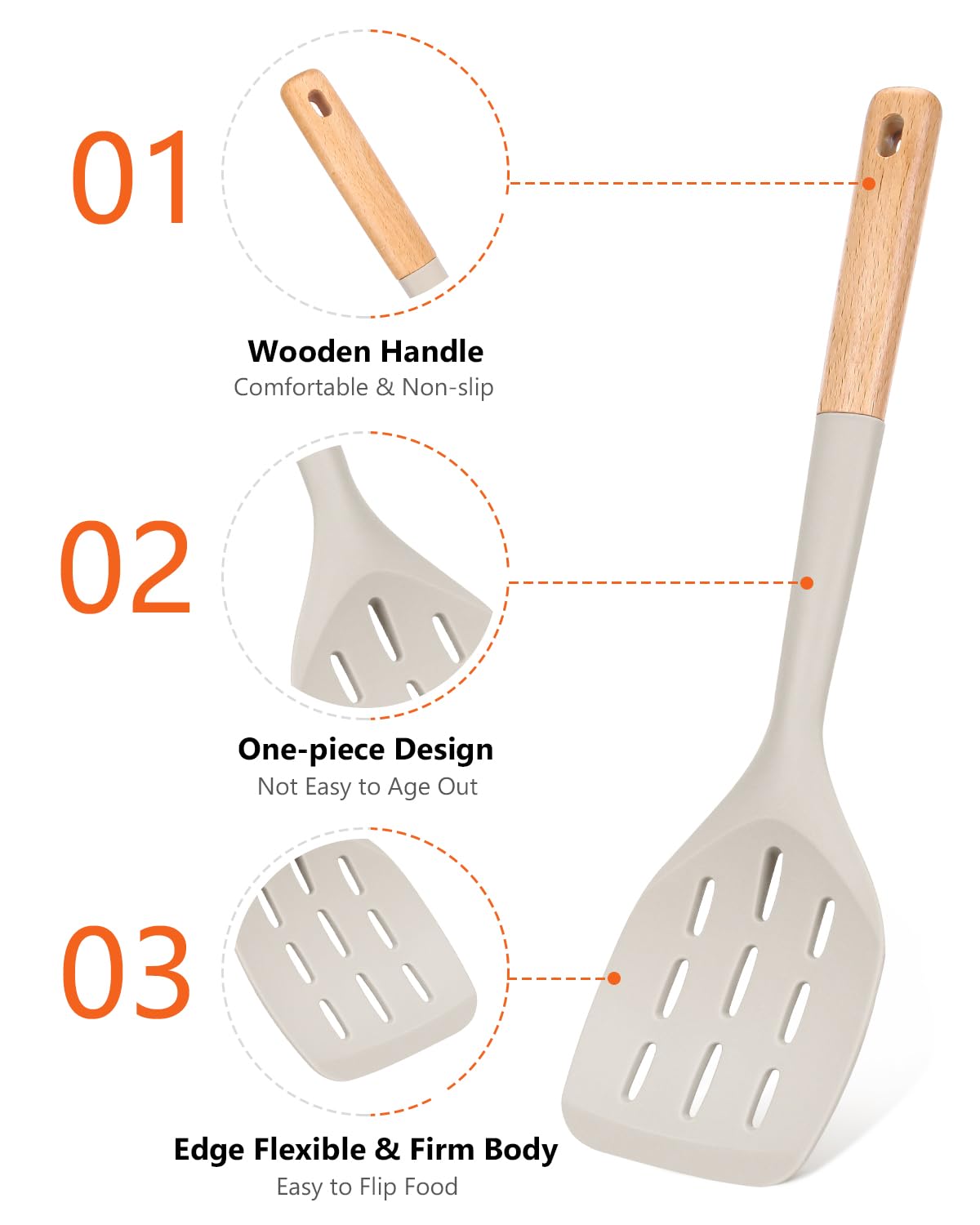 Badiano wooden-handle spatula suitable for grilling and turning food.