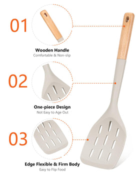 Badiano wooden-handle spatula suitable for grilling and turning food.