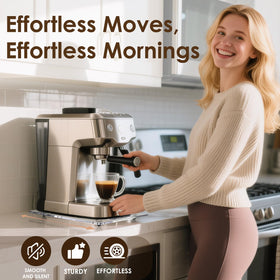 Baemin slider fits most coffee makers and compact appliances on a 9.8x14 inch tray.