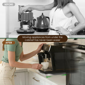 Baemin cable organizer keeps cords tidy on the sliding tray for a neat counter.