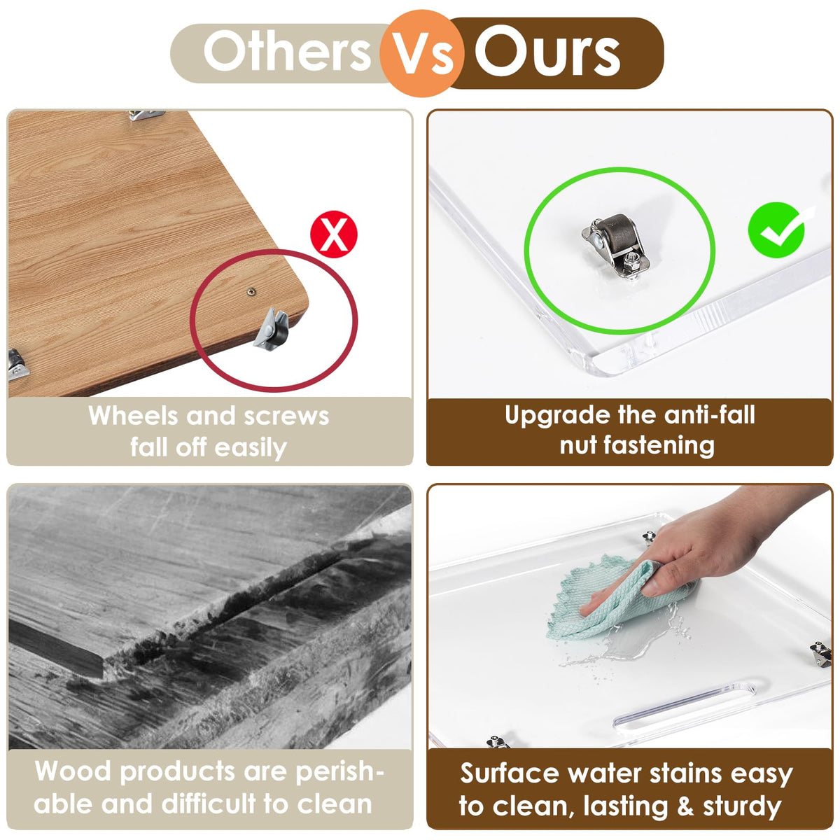 Baemin acrylic tray is easy to wipe clean and maintain on busy counters.