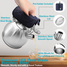 BAERFO Tea Kettle induction-ready base heats rapidly on all cooktops.