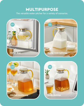 Baffect Water Pitcher withstands hot and cold temperatures for versatile drinks.