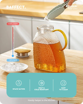 Baffect Water Pitcher leakproof lid with silicone seal keeps beverages secure.