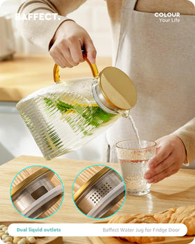 Baffect Water Pitcher slim fridge fit saves door space.