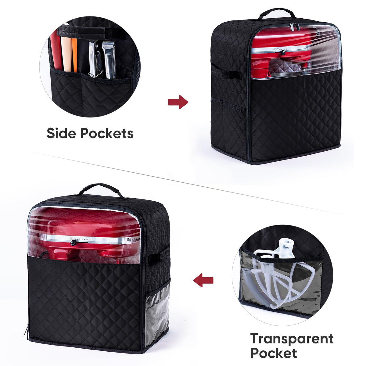 BAGSPRITE mixer attachments pockets organize accessories within reach.