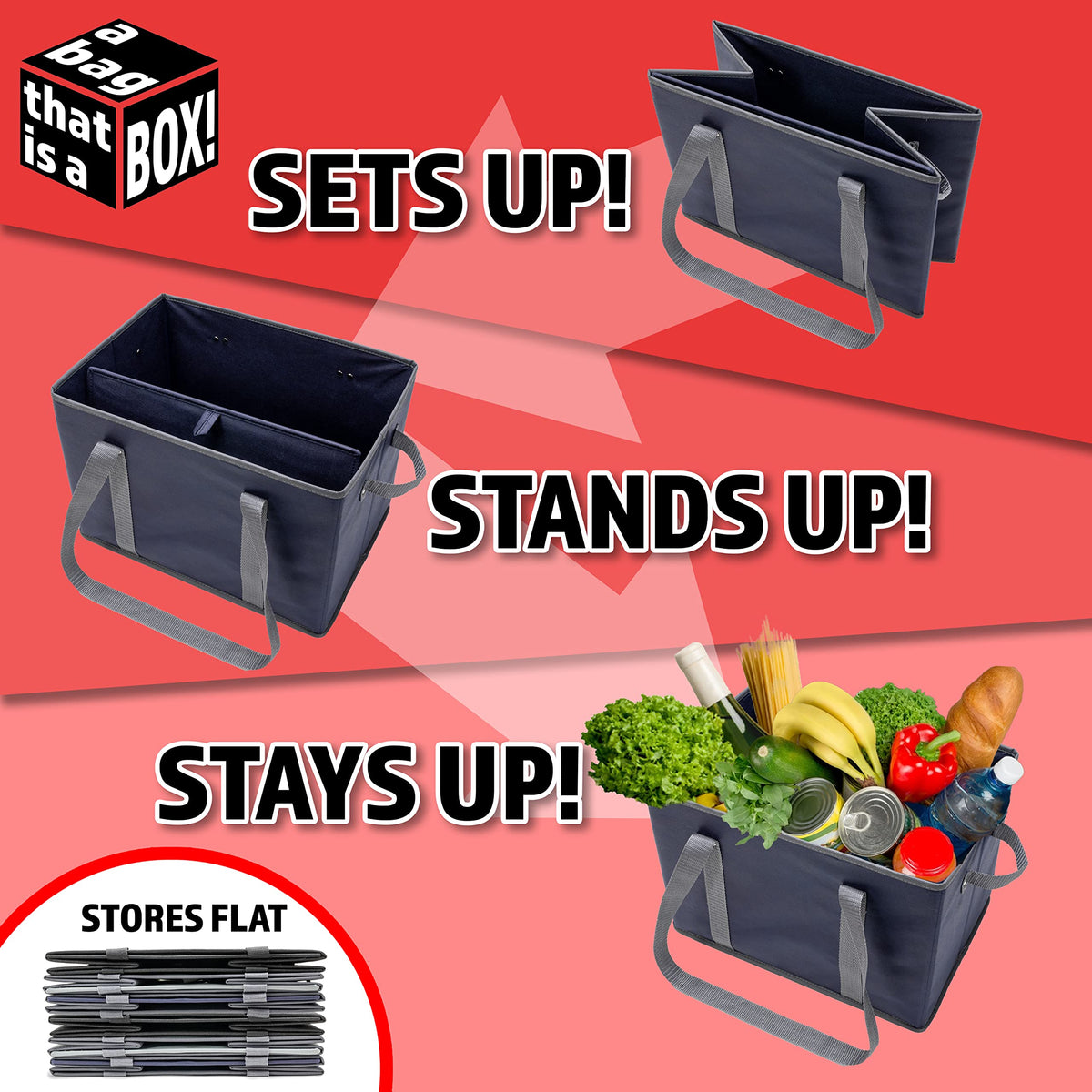 BAG-THAT! 4pk highlights bottom floor space for heavy items and bulk buys