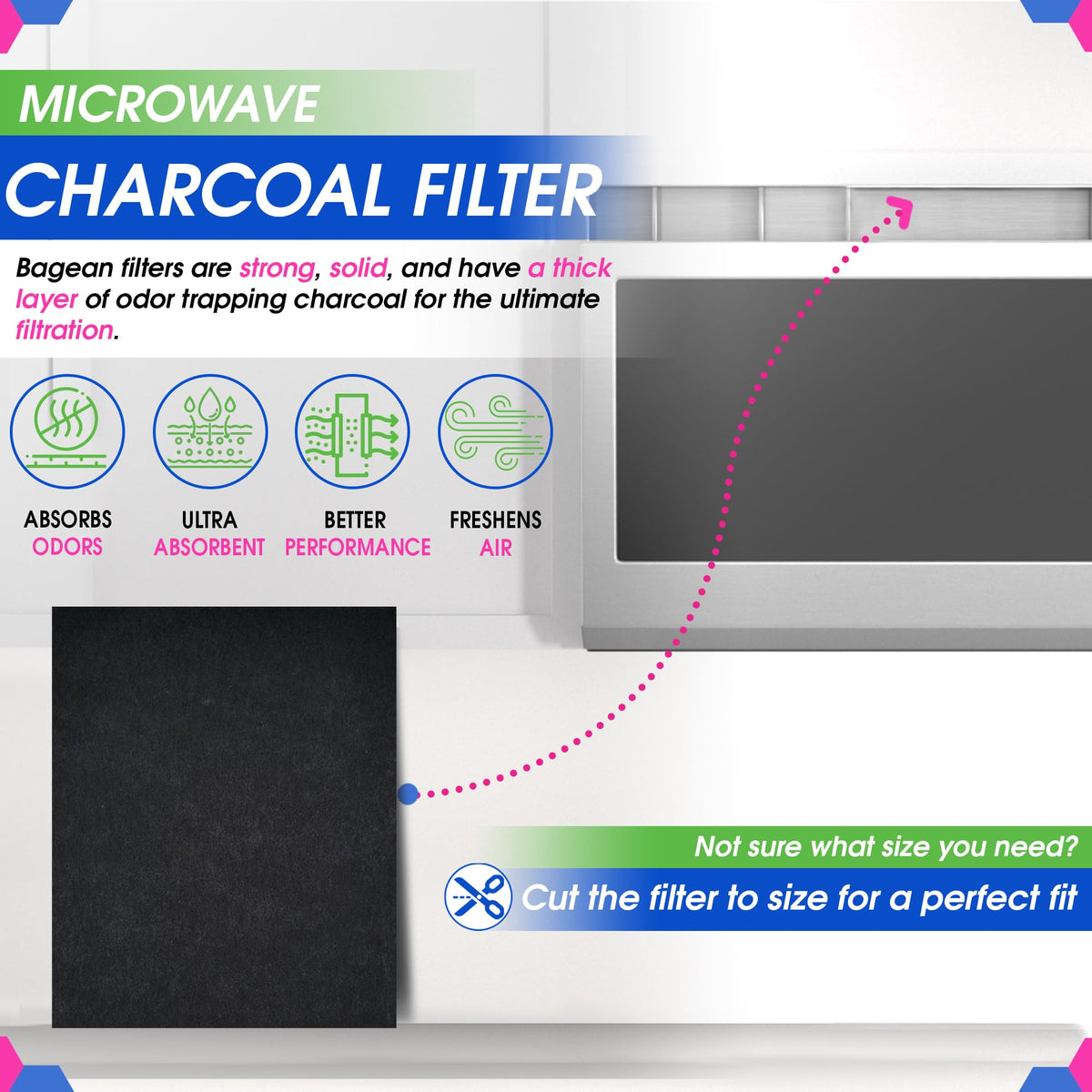 Bagean activated carbon filter sheets deliver strong odor absorption for a fresher kitchen.