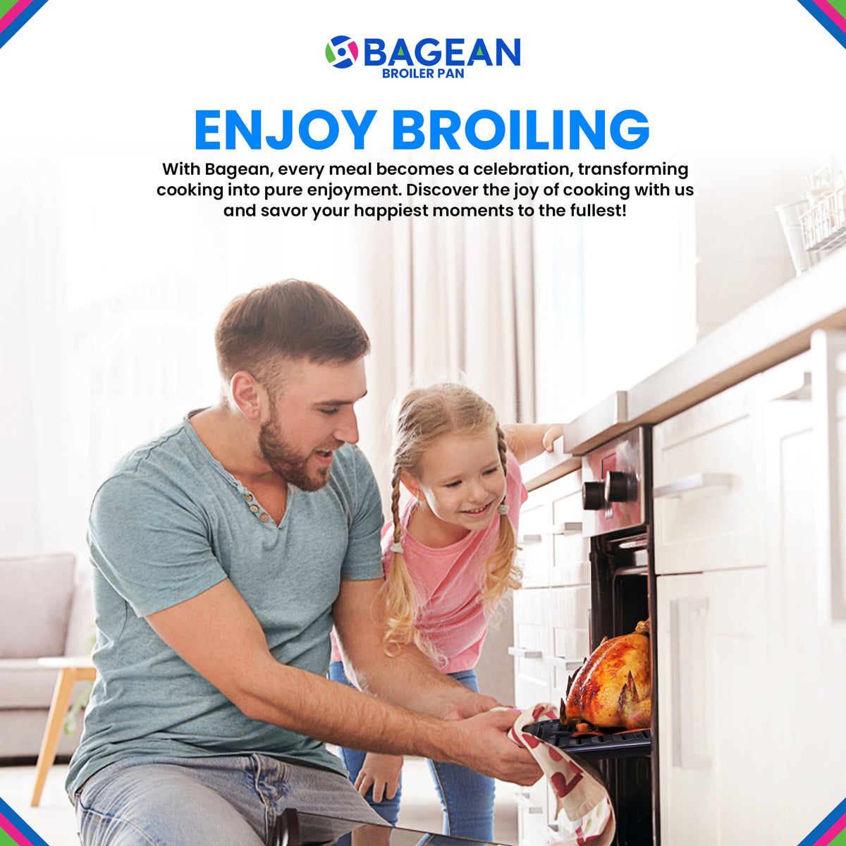 Bagean broiler rack included offers elevated airflow and crispy edges.