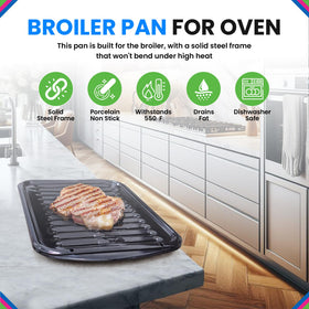 Bagean oven broiler rack supports fat drainage and even cooking
