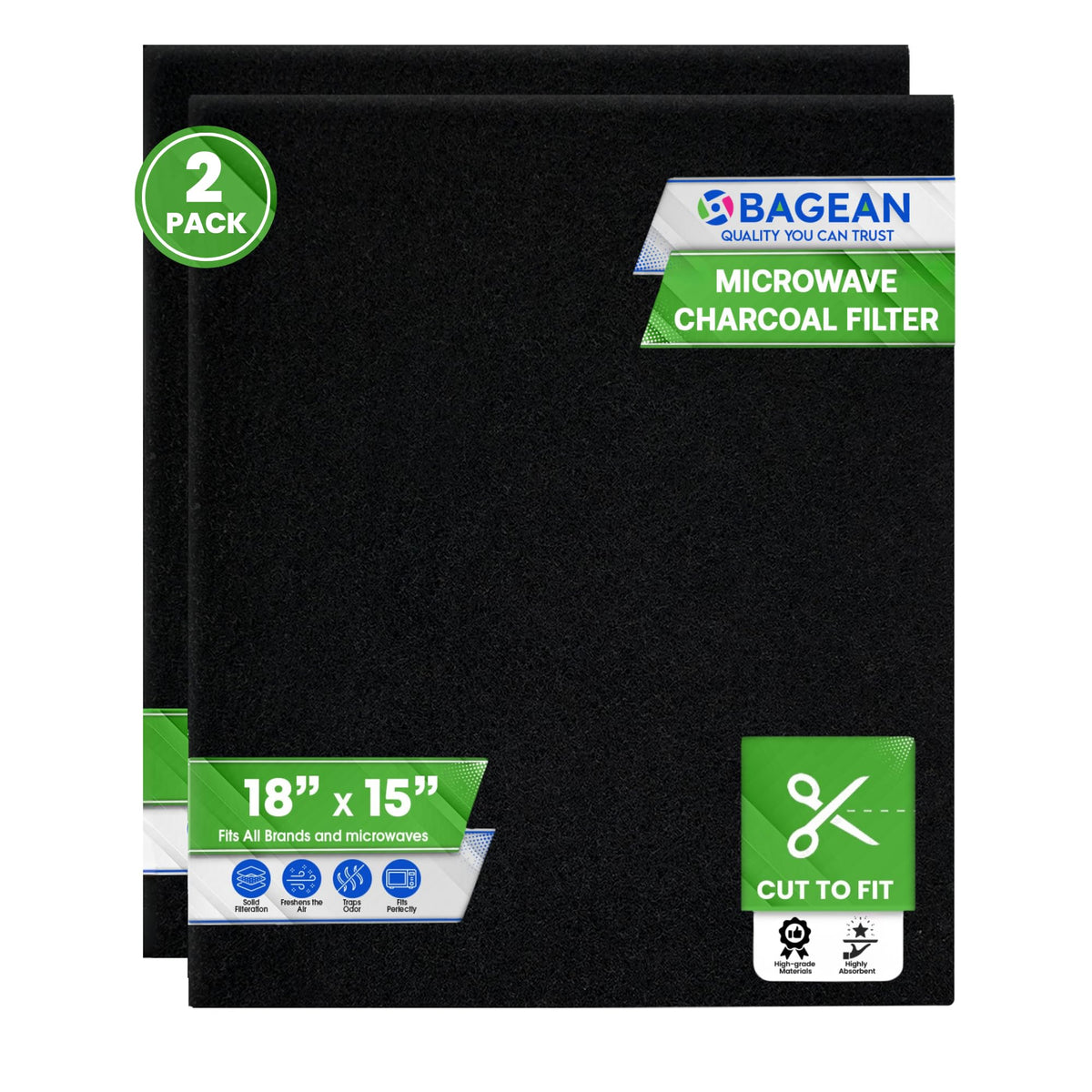 Bagean cut-to-fit microwave filter 18x15 for universal compatibility and easy installation.