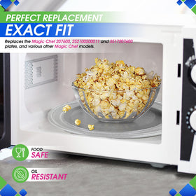 Bagean food-safe glass plate for everyday microwave use.
