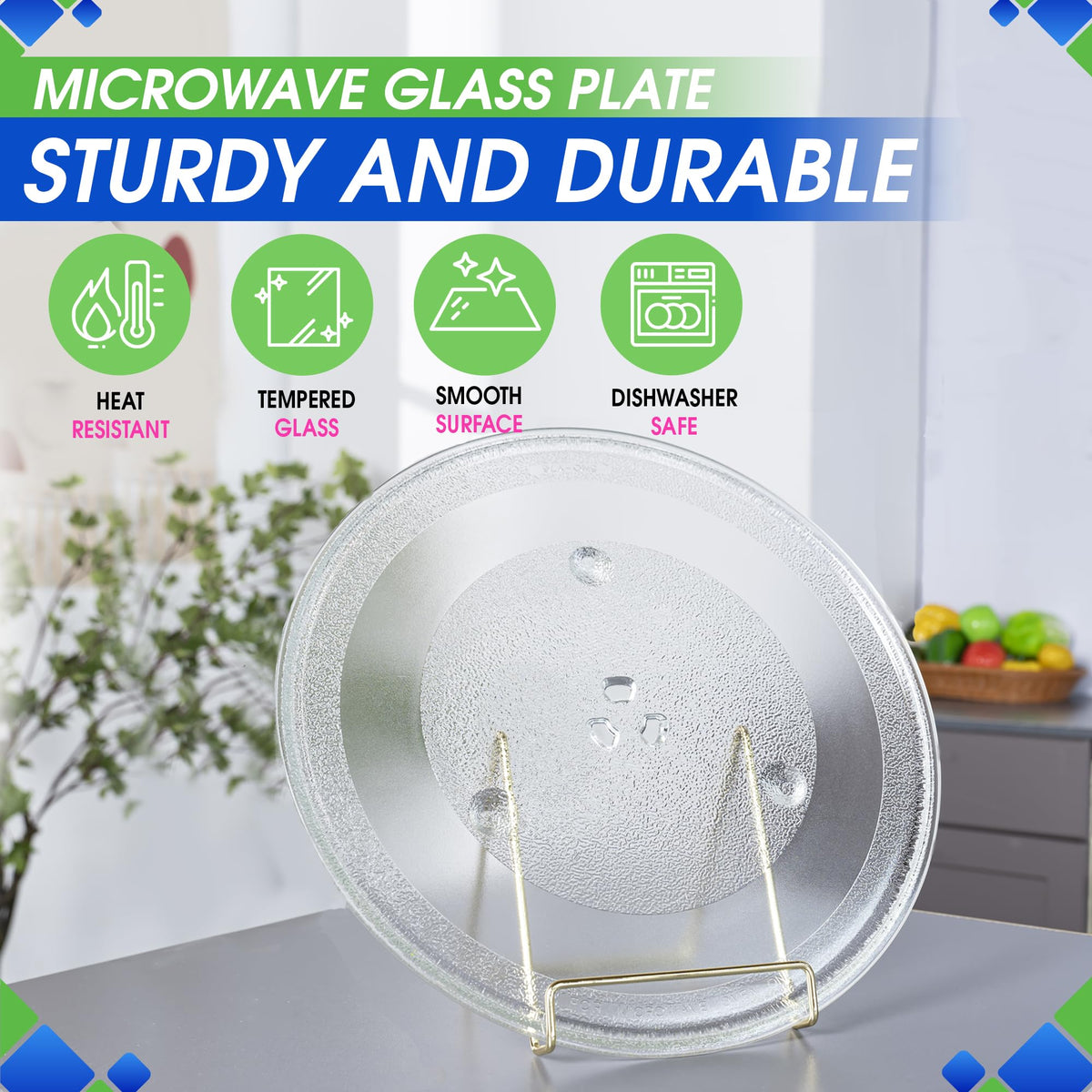 Bagean glass turntable plate ensures steady rotation on Panasonic microwaves.