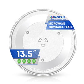 Bagean 13.5-inch microwave plate ready to spin for even heating in your GE oven.