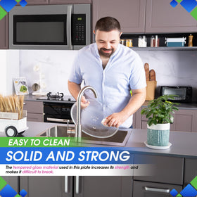 Bagean replacement plate, easy-to-clean surface for quick post-meal cleanup.
