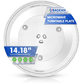 Bagean microwave plate 14-1-8-inch, front view, durable replacement for consistent reheating.